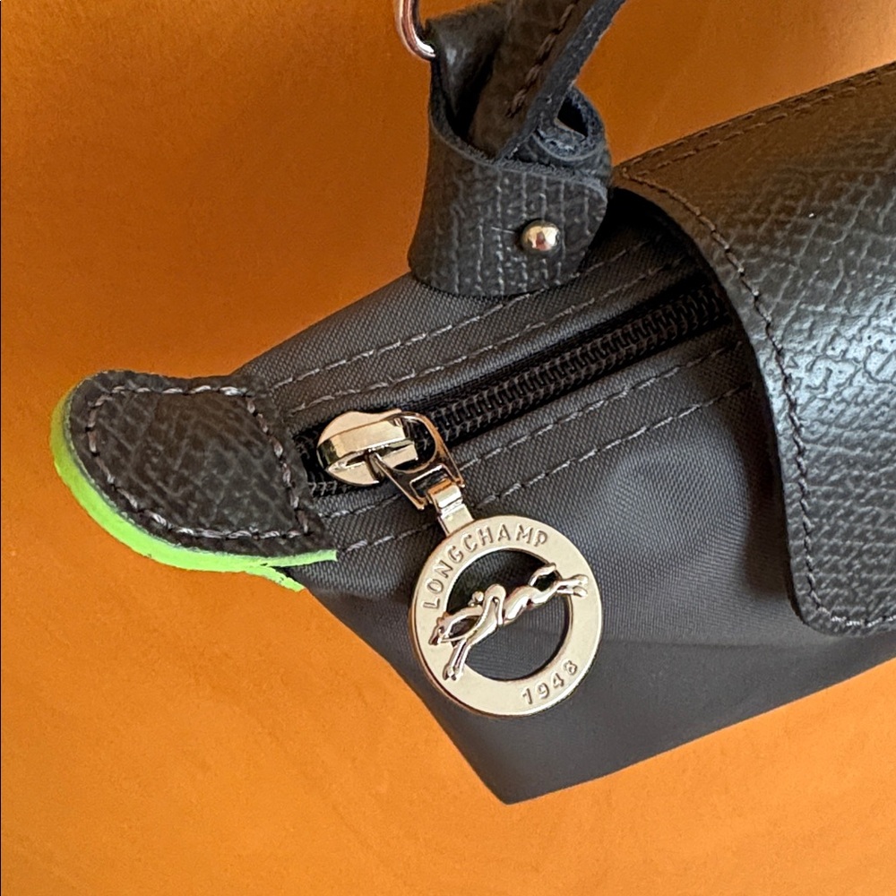 Longchamp Le Pilage Green Pouch with Strap and insert - Picture 11 of 16